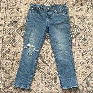 Stylish Distressed Blue Jeans